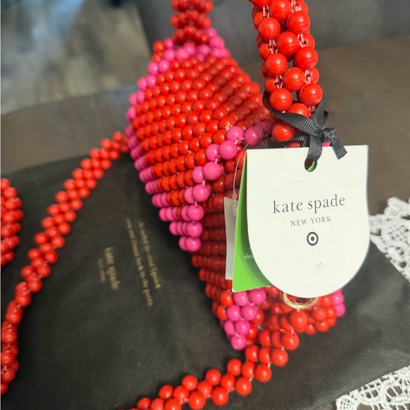 Kate Spade Vibrant Red and Pink Beaded Crossbody Mini Bag - Picture 5 of 14